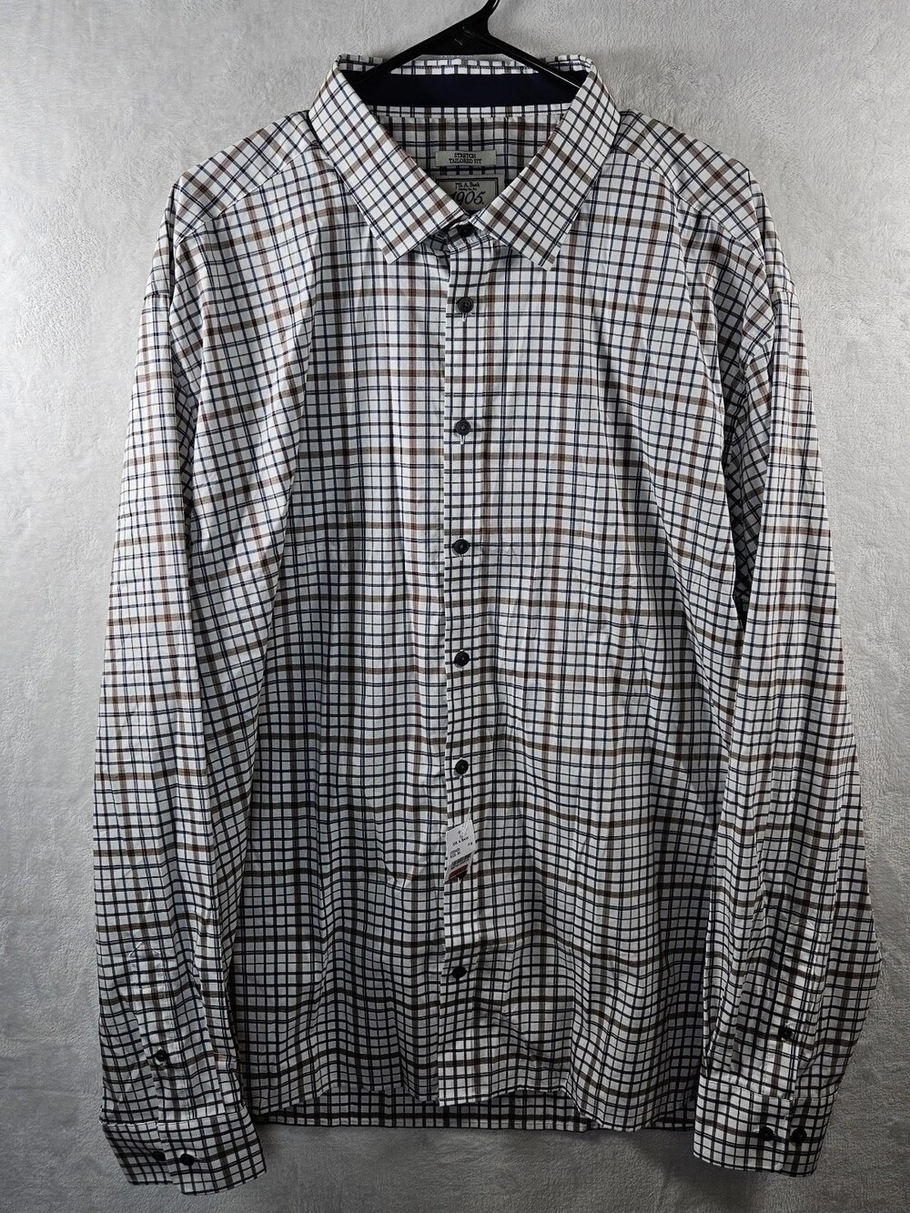 Jos. A. Bank Stretch Tailored Fit Button-Down Shirt Plaid Men's Size 3X